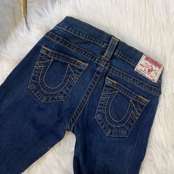 EUC. Low Rise [True Religion] Skinny Casey Stretchy Denim Blue Jeans | 25 XS 0 - Picture 10 of 16